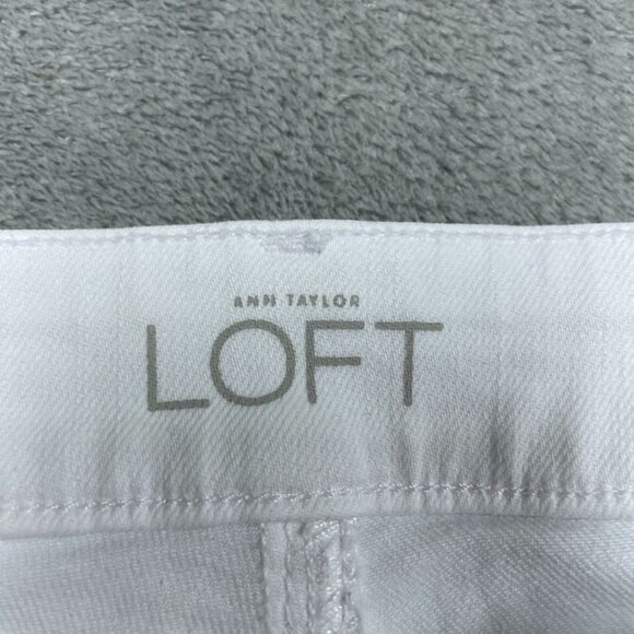 Ann Taylor LOFT 29/8 Womens White Curvy Crop Jeans Frayed Hem a0944 - Picture 7 of 11